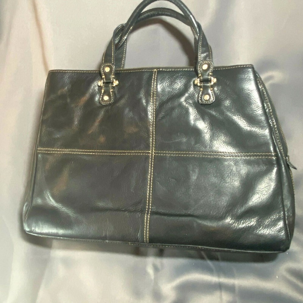 Liz Claiborne Business Class Brown Leather Brief Case Tote Bag